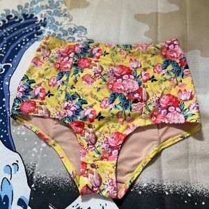 J.Crew high waisted floral print bikini bottom nwt